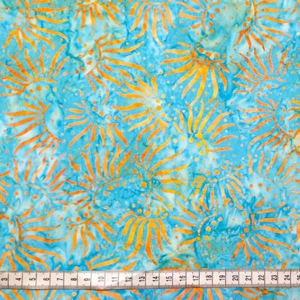TURQUOISE ORANGE - Chrome - Batikstoff aus Indonesien